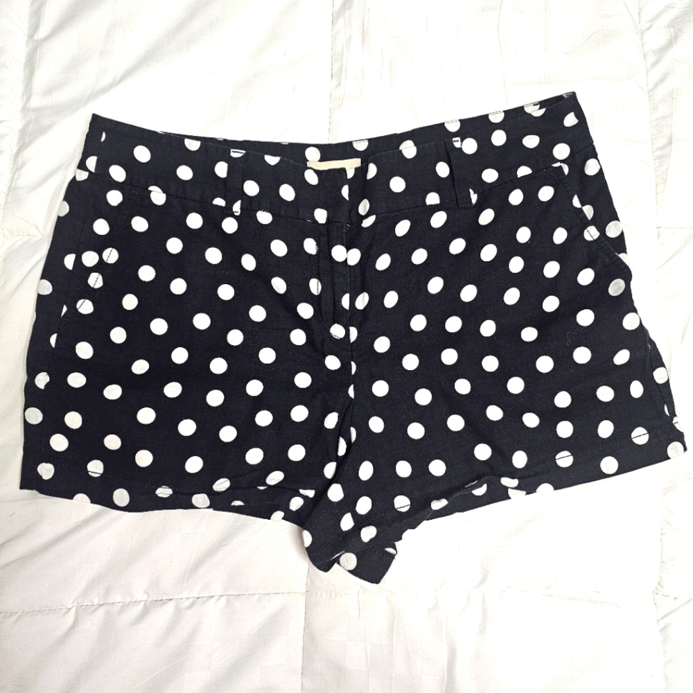 LOFT Black and White Polka Dot Shorts
